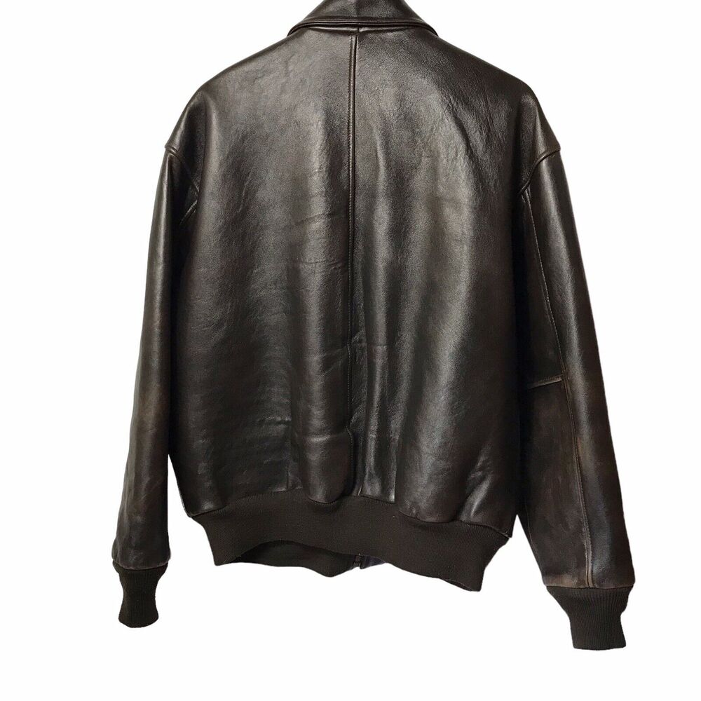 Schott‎ Type A-2 Leather WW2 Flight Jacket With Map Inlay, X Large, Dark Brown. - Picture 3 of 15